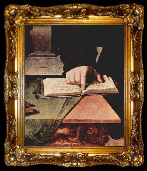 framed  Angelo Bronzino Hand im aufgeschlagenem Buch, ta009-2
